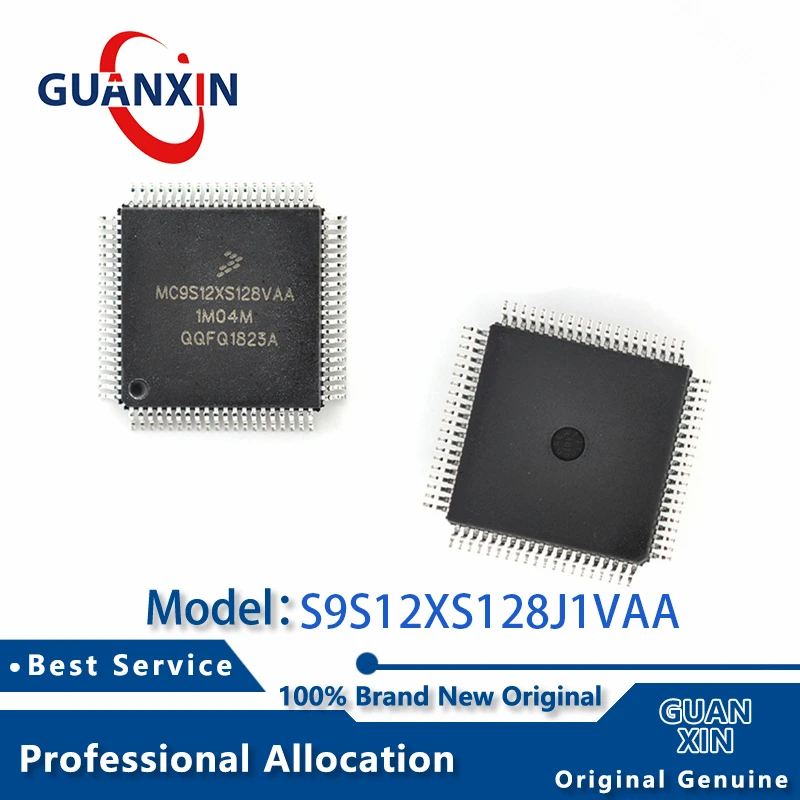 

100% New S9S12XS128J1VAA S9S12XS128J1VAAR QFP-80 Marking MC9S9S12XS128J1VAA S9S12XS128