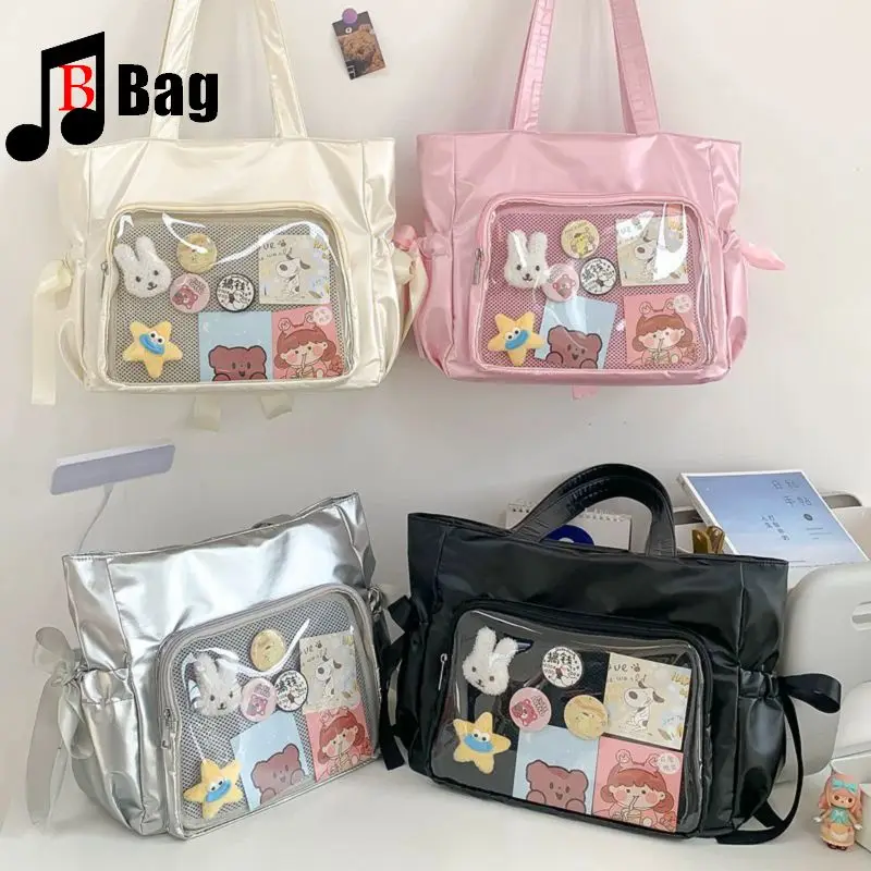 

JK Uniform bag Lovely Lace bow Ita Bags Goth Lolita Women Handheld crossbody bag large capacity female Shoulder Bag Tote bag