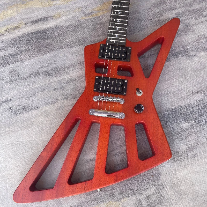 Special Edition Hollow Electric Guitar Red E Active Pickup Heavy Duty Electric Guitar Rose Wood Neck Free Shipping