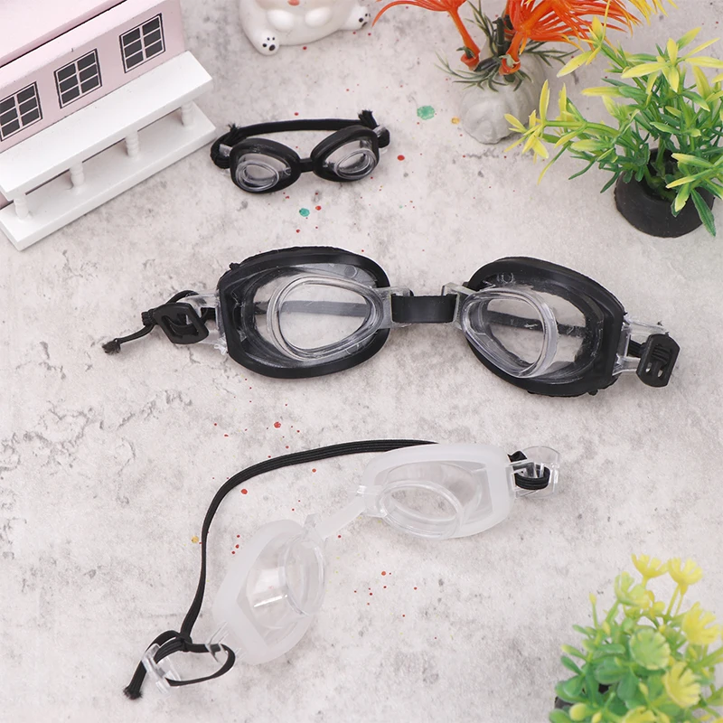 1:12 1:6 Dollhouse Mini Diving Glasses Underwater Goggles With Elastic Rope Mini Sunglasses Swimming Goggles Model Toys Decor