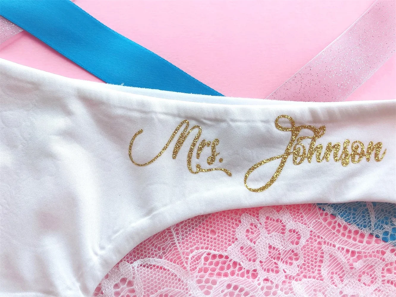 Custom Gifts for her Bride Panties - Lace Wedding Underwear Bridal Shower Gift Bachelorette Gift Personalized with Name Honeymoo