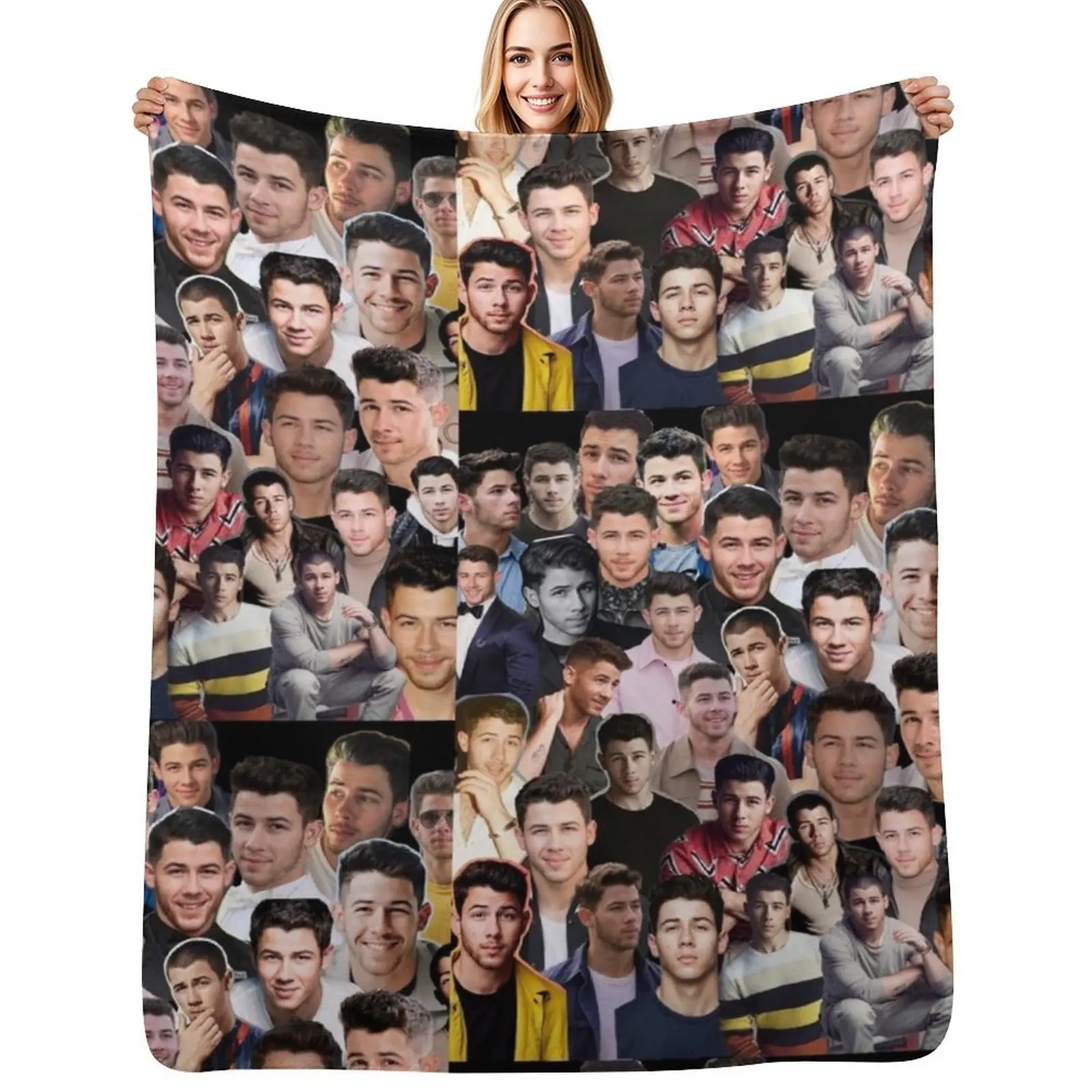 Nick Jonas collage Throw Blanket Multi Purpose Soft Warm Blanket for Home Travel