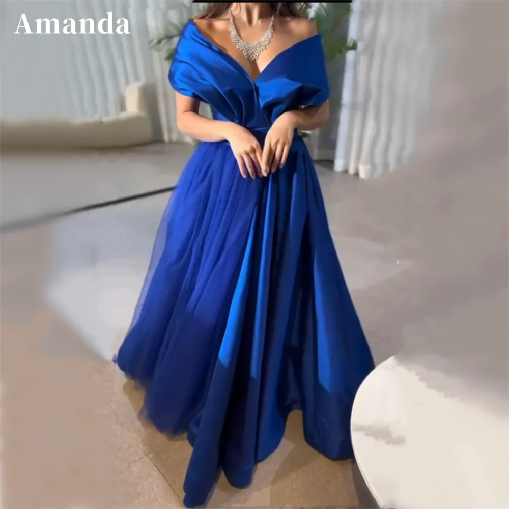 Amanda Sexy Tulle Hem Off Shoulder فساتين سهره فاخره2023 Nobility A-line Prom Dresses Elegantly Floor Lenght Vestidos De Noche