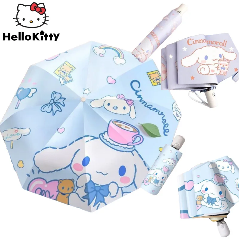 

Sanrio аниме Cinnamoroll виниловый Зонт от дождя или блеска двойного назначения портативный автоматический складной солнцезащитный козырек Солнце...