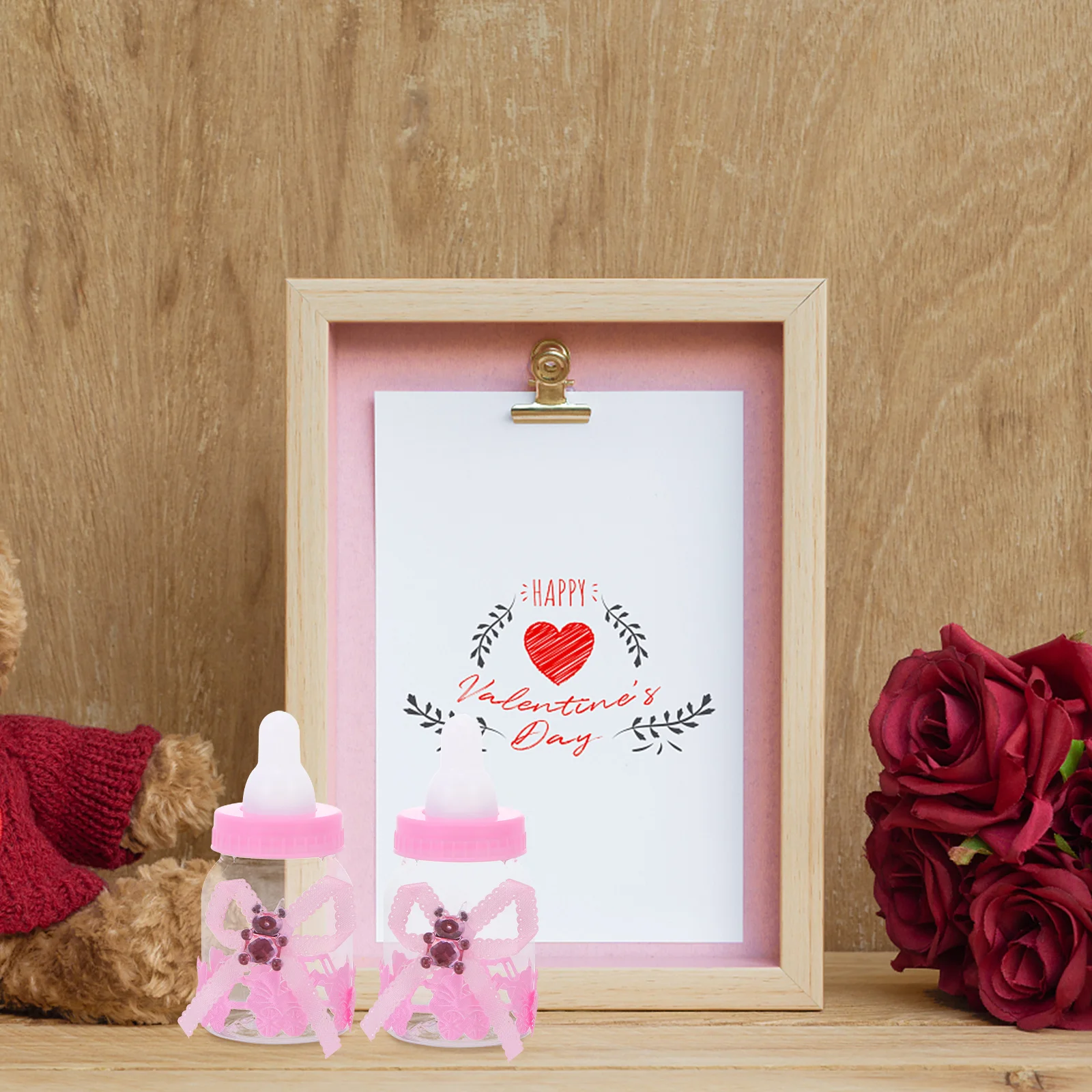 

12Pcs Bear Baby Bottle Candy Boxes Eco-Friendly Plastic Party Favors Fillable Sweet Containers for Children's