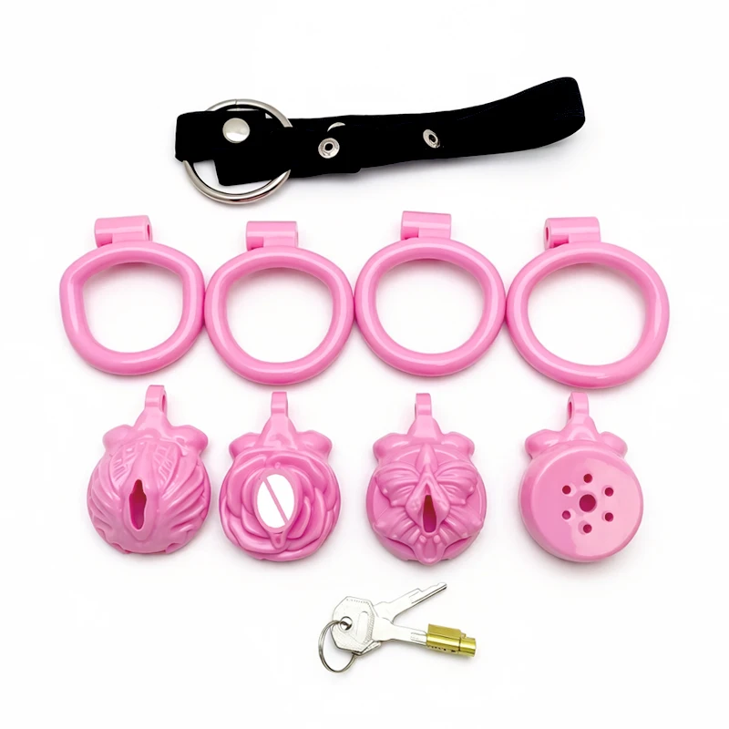 Chastity Lock Cock Cage Male Chastity Devices Lock 4 Rings The Man Plays The Woman Role-playing Flirting Couple Adult Sex Toys