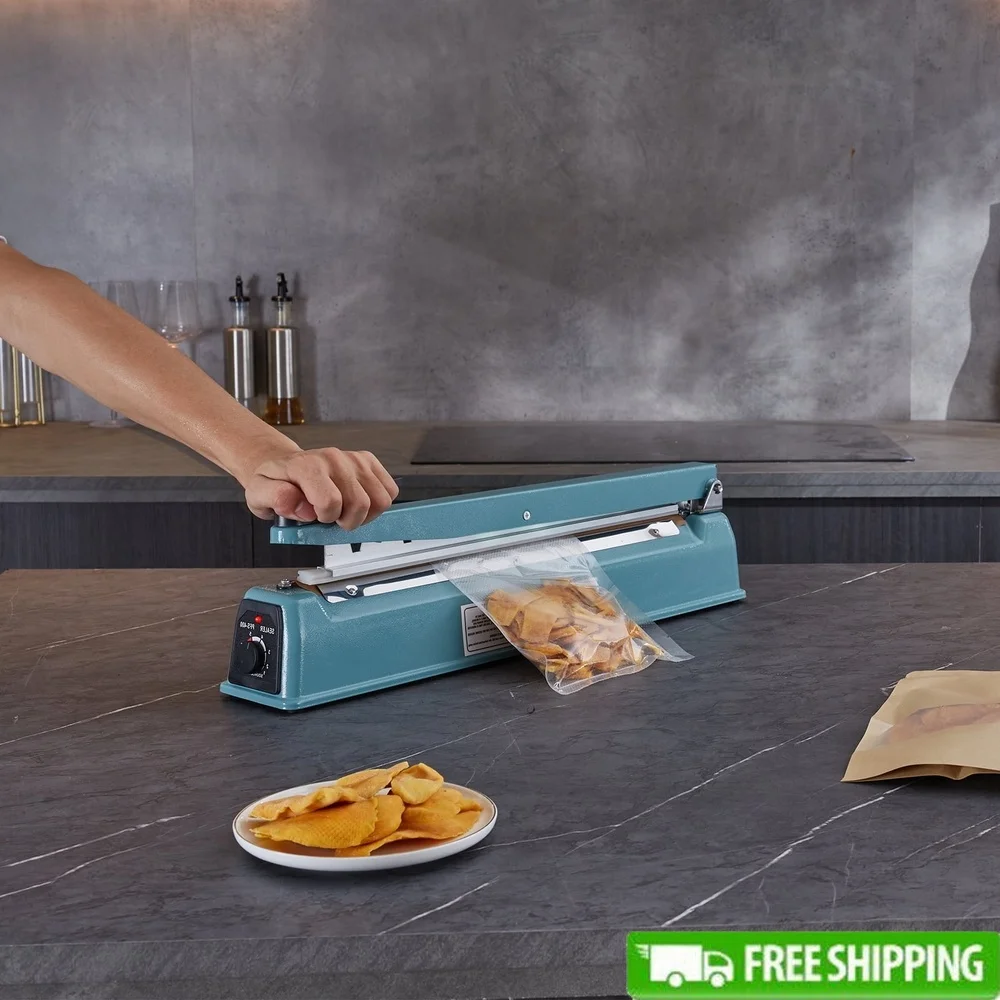 

16 Inch Impulse Heat Sealer Machine Plastic Bags with 8 Heating Levels and Indicator Light Food Packaging