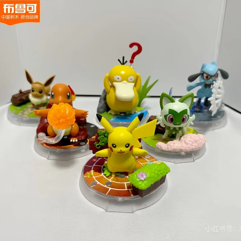 

Комплект модели Blokees Pokemon в сборе-Pikachu Psyduck Eevee, коллекционный робот, строительные блоки, игрушка для детей, подарок, первый пуля CV-S