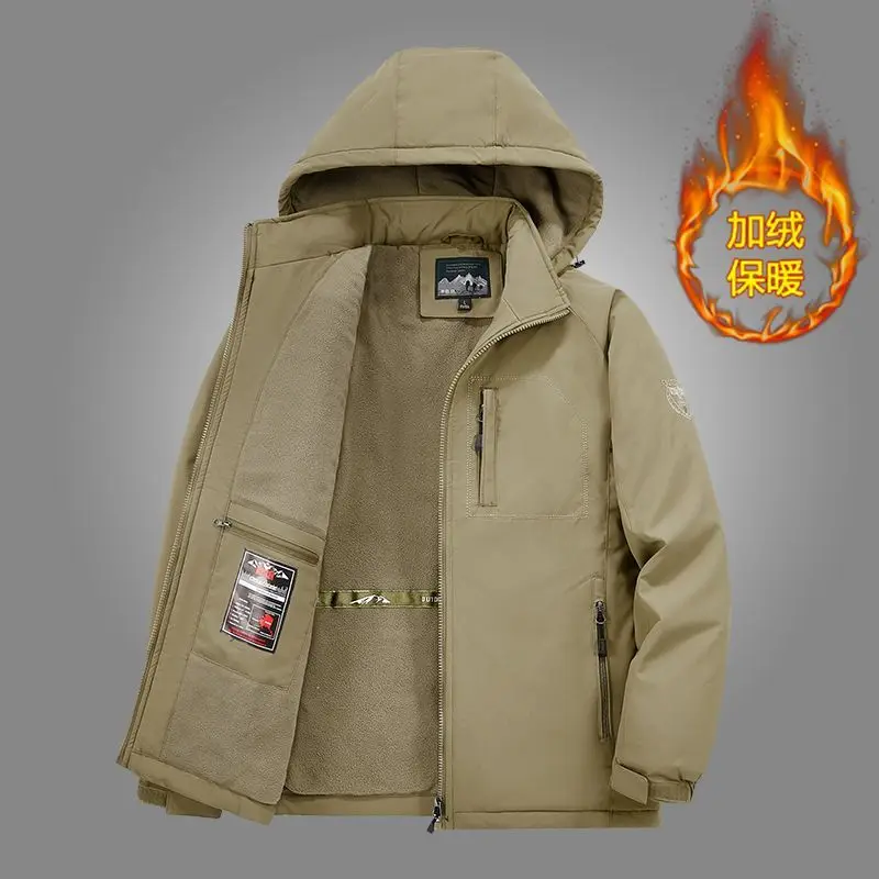 

Men's Autumn Winter Jackets Fleece Lined Military Tactical Bomber Jacket Outdoor Casual Thick Windbreaker Windproof Warm Jacket