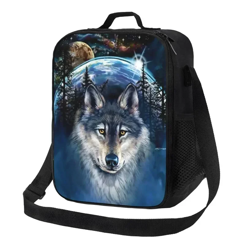 

Wolf Insulated Lunch Bag for Women Animal Cooler Thermal Lunch Box Office Picnic Travel