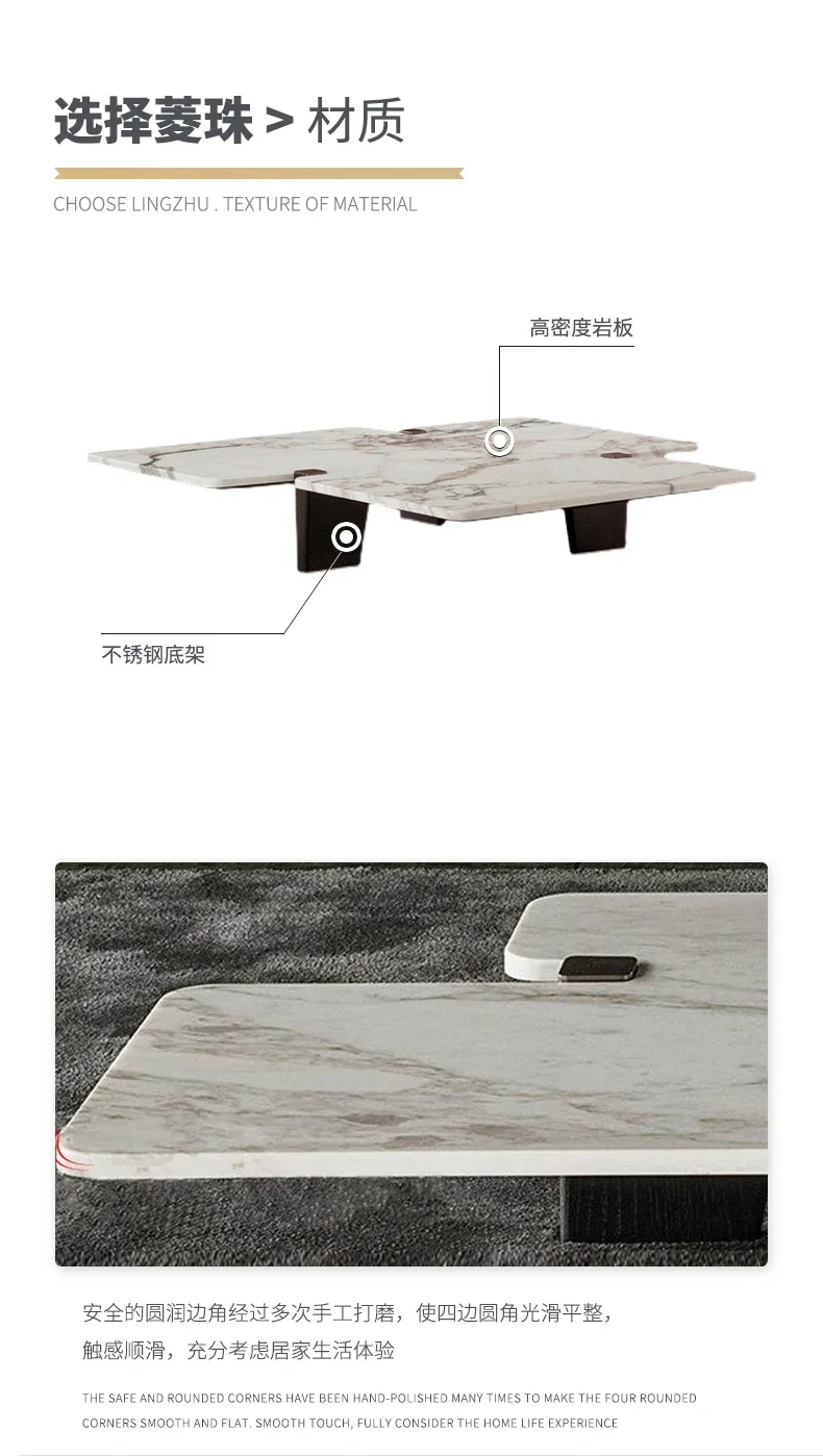 

Итальянский мраморный чайный столик, модель комнаты, вилла, простой современный массив дерева