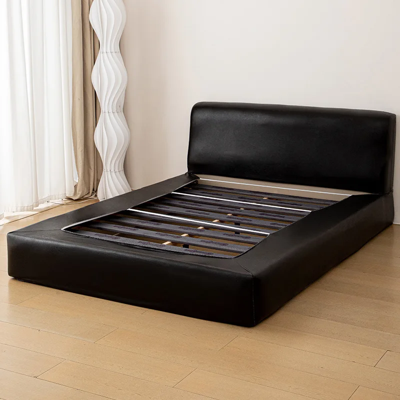 120/150/180/200cm Waterproof Faux Leather Bed Skirt Wrap Around Bedside Dust Cover Tech Fabric Bed Base Hide Bed Skirt for Home
