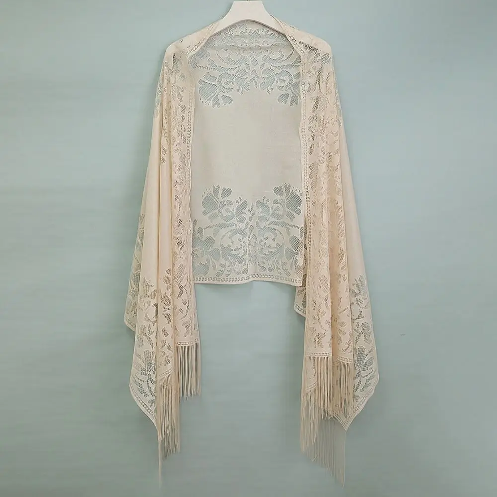 

Cloak With Tassel Women Shawl Hollow Multicolored Evening Prom Cape Wedding Bridal Shawl Women