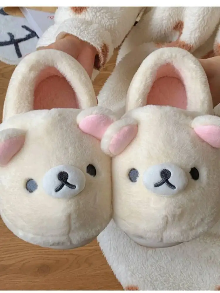 للجنسين الدب النعال 2025 الشتاء زوجين نمط المرأة النعال لطيف الدب القطن عدم الانزلاق أحذية دافئة للمنزل #4