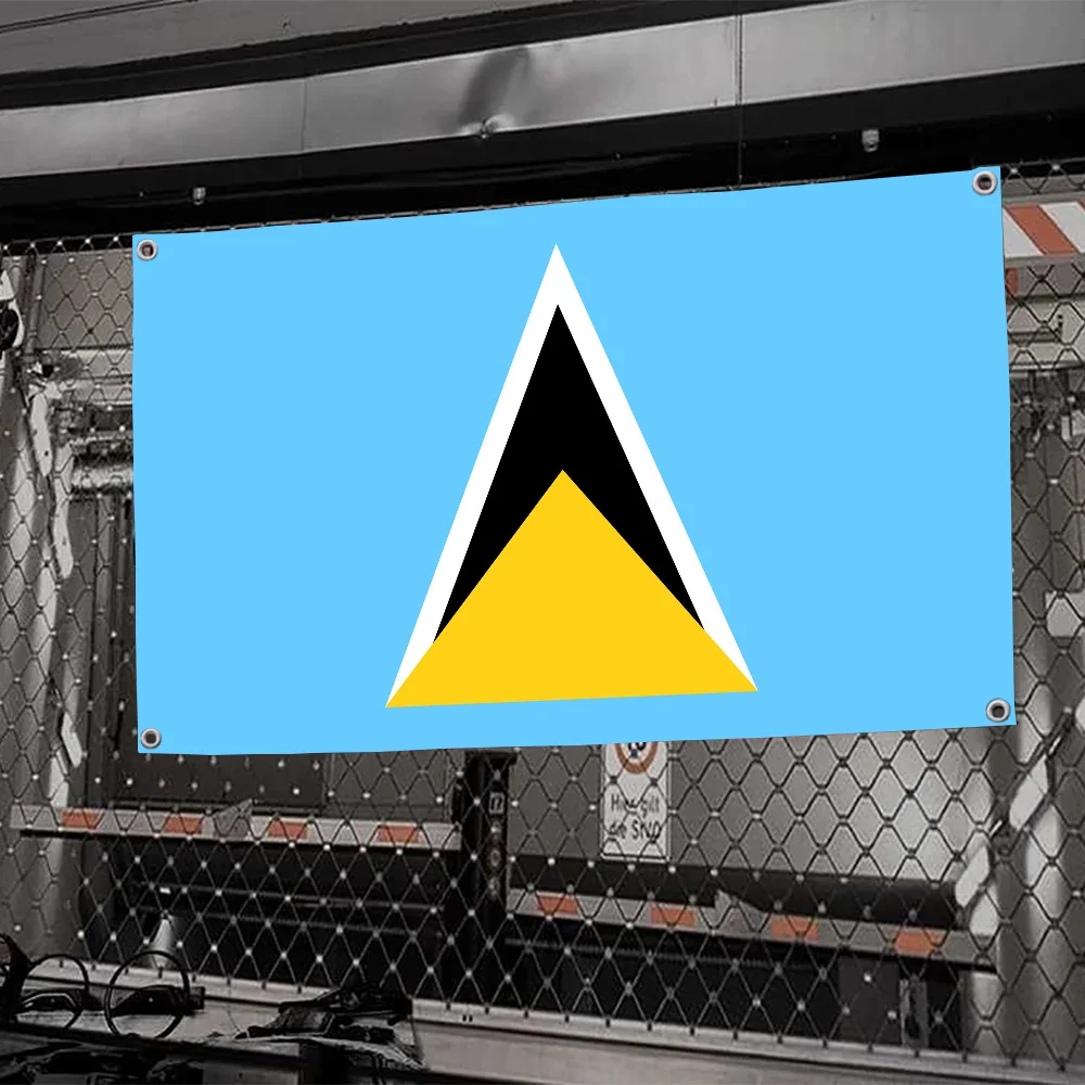 1 Stück St. Lucia-Flagge, Flaggen und Banner, Vier-Loch-Flagge, Polyester, Outdoor-Dekoration, Raumästhetik