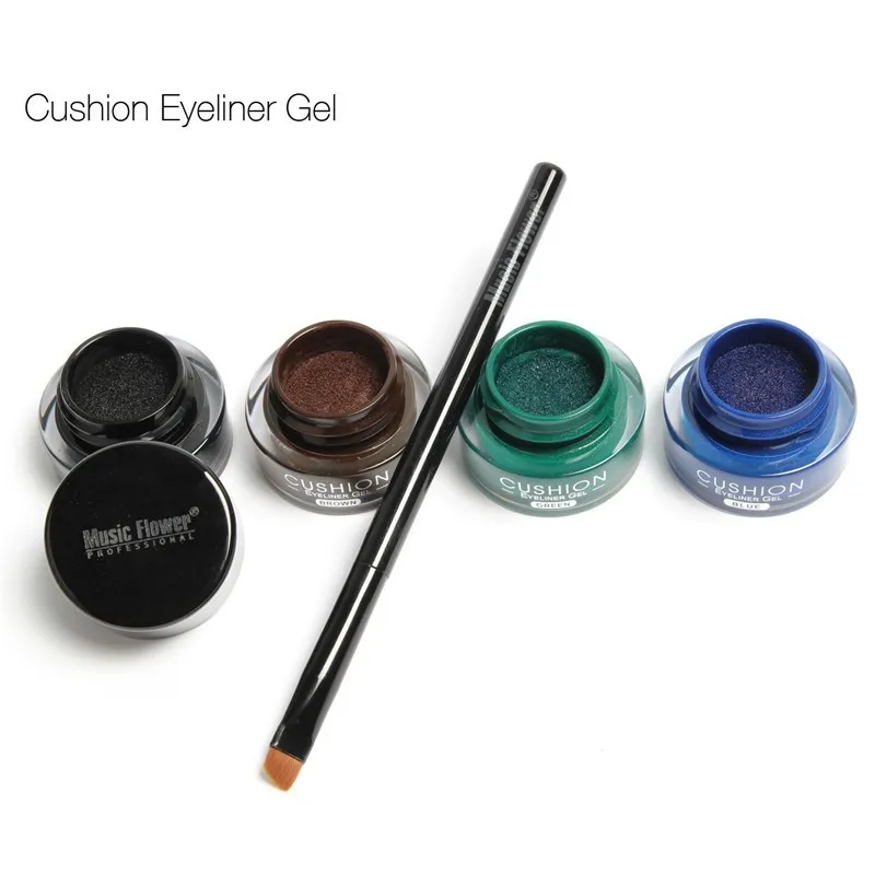 Hot Sale 4 Color Water-proof And Long Lasting 24 Hours Cosmetics Set Liquid Eye Liner Kit in Cushion Eyeliner M3027#