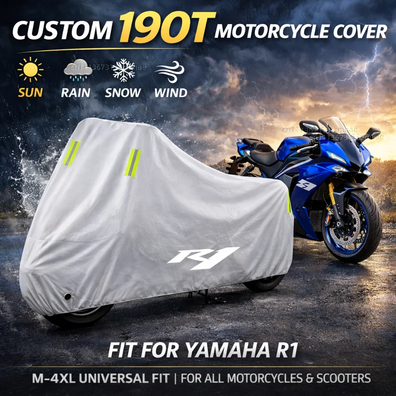 

For YAMAHA YZFR1 YZF R1 Motorcycle Cover Waterproof Heavy Duty Outdoor Rain Dust Sun Protector