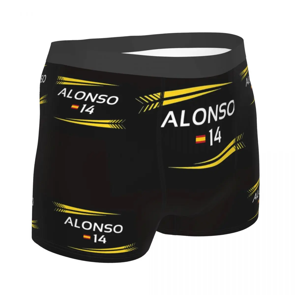 Alonso-Cuecas clássicas masculinas de boxer, cuecas altamente respiráveis, versão preta, alta qualidade, ideia de presente, F1, 2021-14