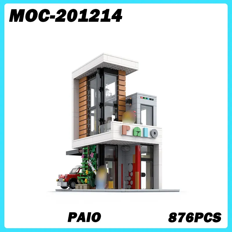 

MOC-201214 PAIO Street View Architecture Model Bricks Assemble Toys Gift for Adult Building Block Bags Education 876PCS