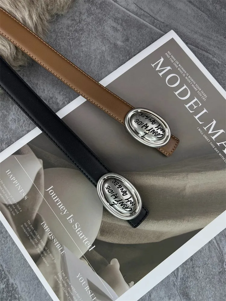 女性のヴィンテージシルバーバックル本革コルセット女性カマーバンドコートウエストバンドドレス宣言狭いベルト J078