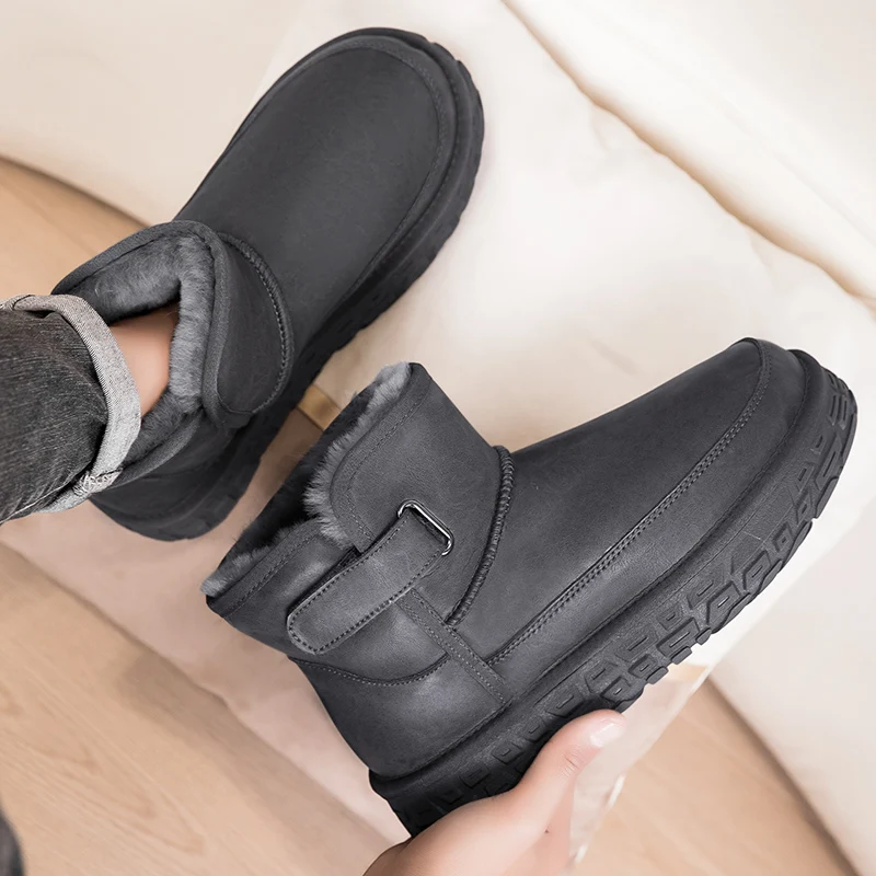 

Men’s 2025 Winter Snow Boots, Faux Fur Lined & Anti-Skid, Chunky Sole for Hanukkah & Casual Urban Outings