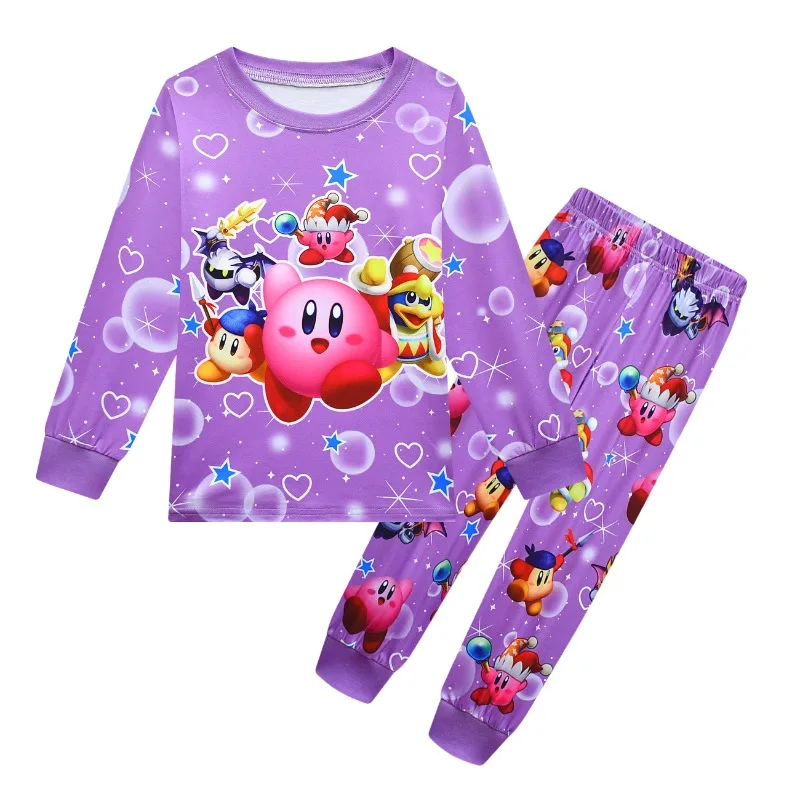 Girls Boys Pajamas Sets Boys Long Toddler Pjs Little Gils Star Kirbys Anime Cartoon Print Sleepwear Cute Birthday Gift For Kids