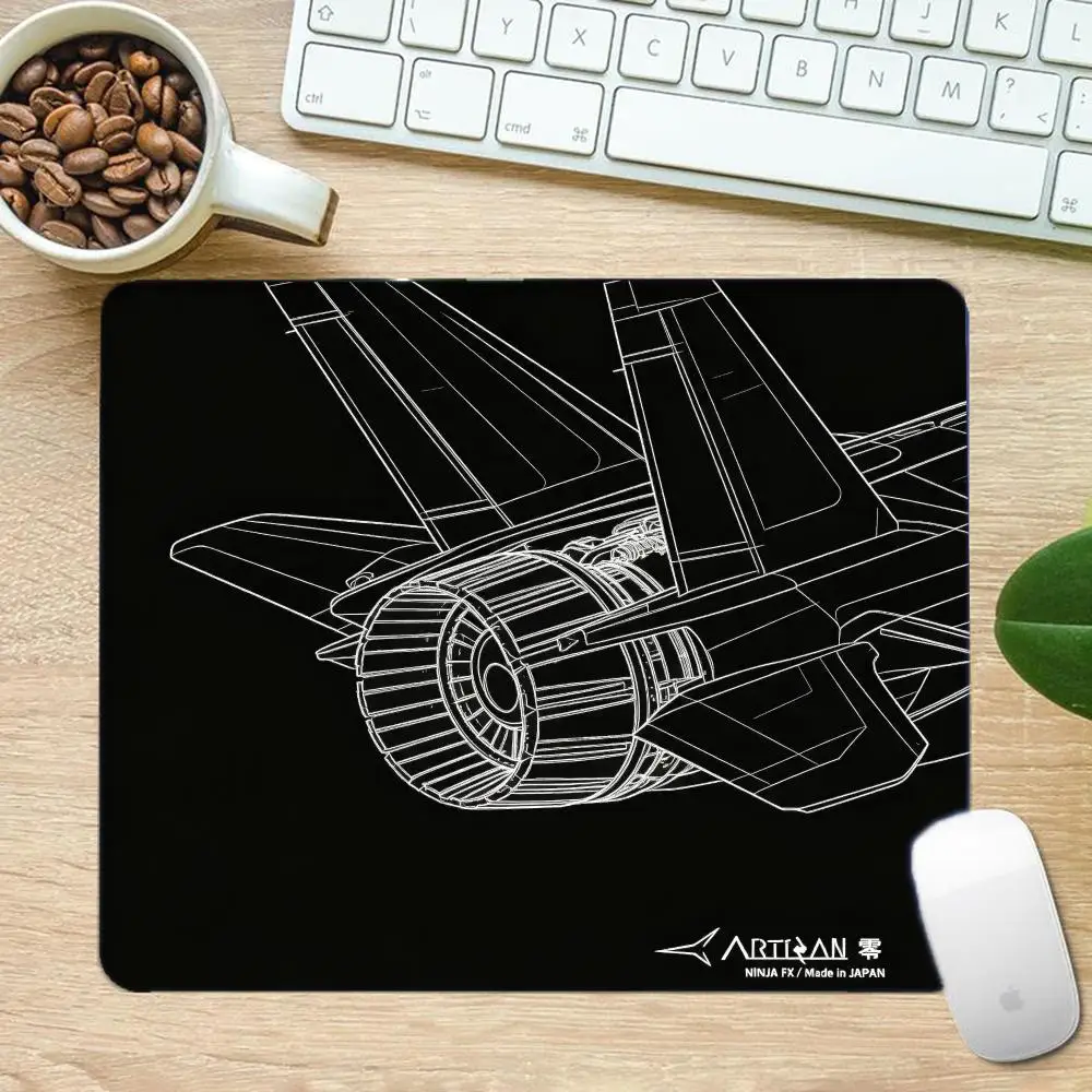 Jet Engine Outline Drawing Mousepad Table Mat Large Size For Bedroom Learning Keyboard Accessories Office Desktop Laptop