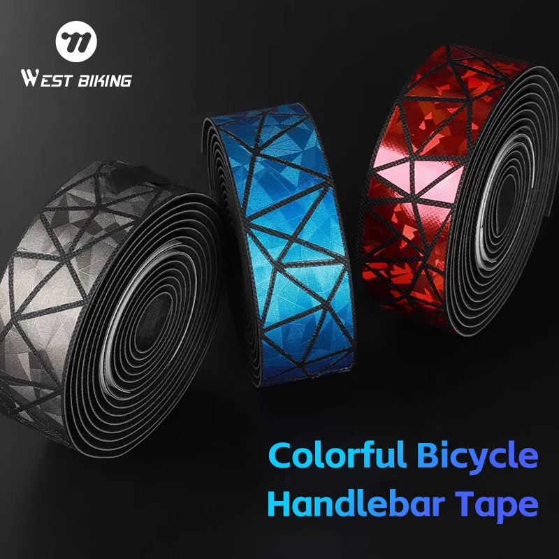 

WEST BIKING Anti Slip Road Bike Handlebar Tape Colorful Reflective PU EVA Self Adhesive Drop Bar Tape Gravel Bicycle Accessories