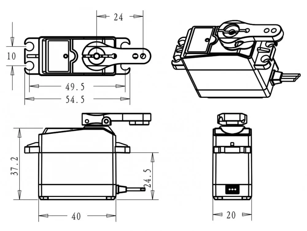 20/25/30/35/40/45/60/80/150kg digtal rc kernloses Servo wasserdichtes Servo mit hohem Drehmoment ds3218 ds3225 ds3230 ds3235 ds5160 pro – Detail 24