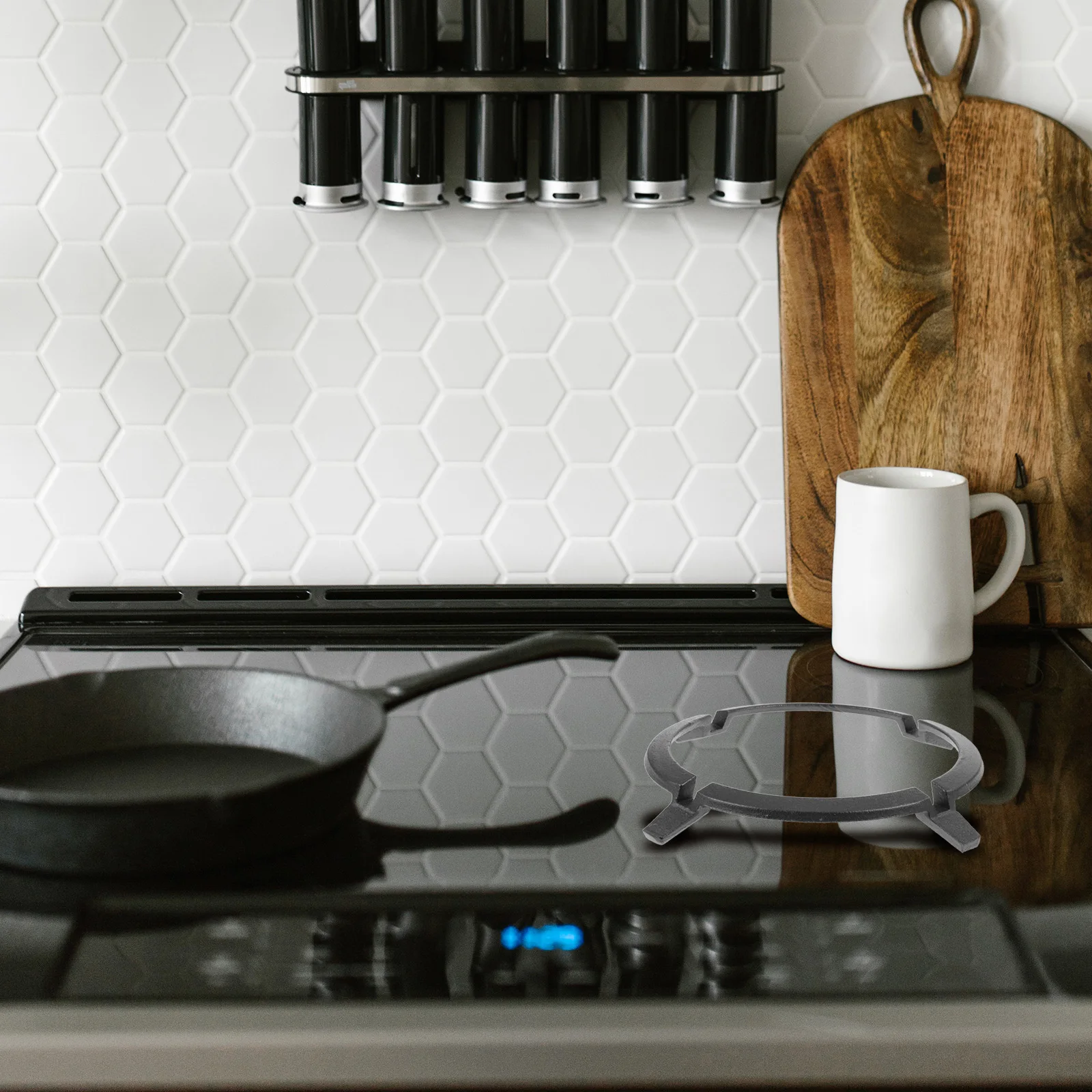 

1Pcs Anti-Slip Gas Stove Rack Metal Wok Stable Pan Holder Kitchen Stove Cookware Stand Wok Pan Support Rack