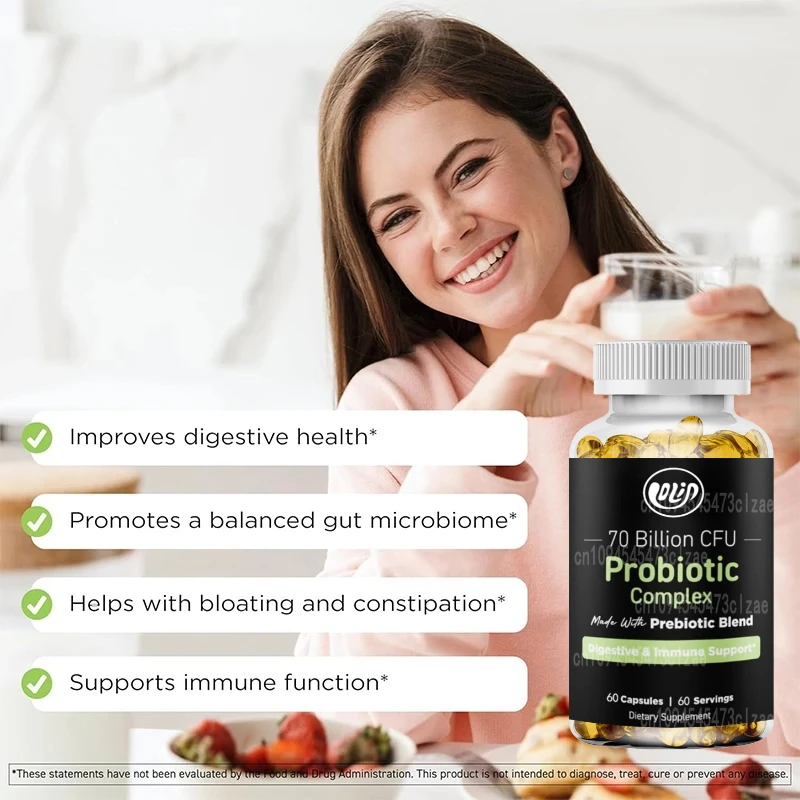 Vitamin Complex, Containing A Mixture of Prebiotics for Digestion, Intestinal Health, and Immune Support -60 Capsules