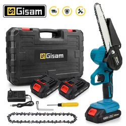 Gisam 6 Inch Chain Saw Cordless Electric Saw Handheld Garden Logging Chainsaw Wood Cutting Power Tools for Makita 18V Battery