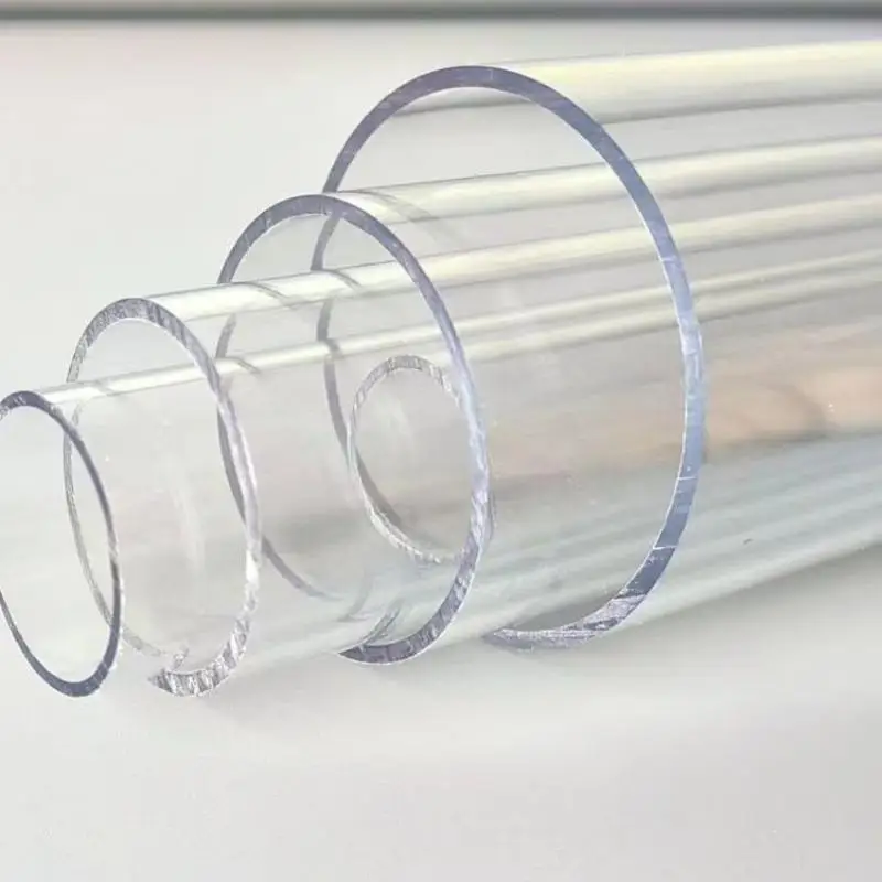 1 Buah Tabung PC Bulat Transparan Pipa Kaku Polikarbonat Ukuran Besar Perlengkapan Pipa Air Panjang 800Mm