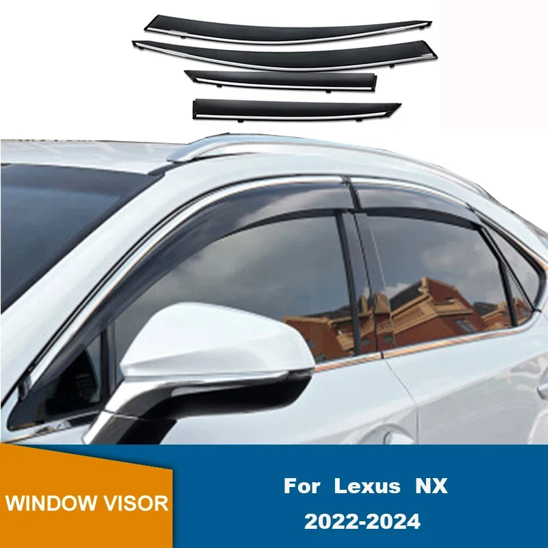 

Side Window Deflector For Lexus NX NX200t NX300h NX300 NX350 2022 2023 2024 Window Visor Awnings Shelters Vent Sun Rain Guard