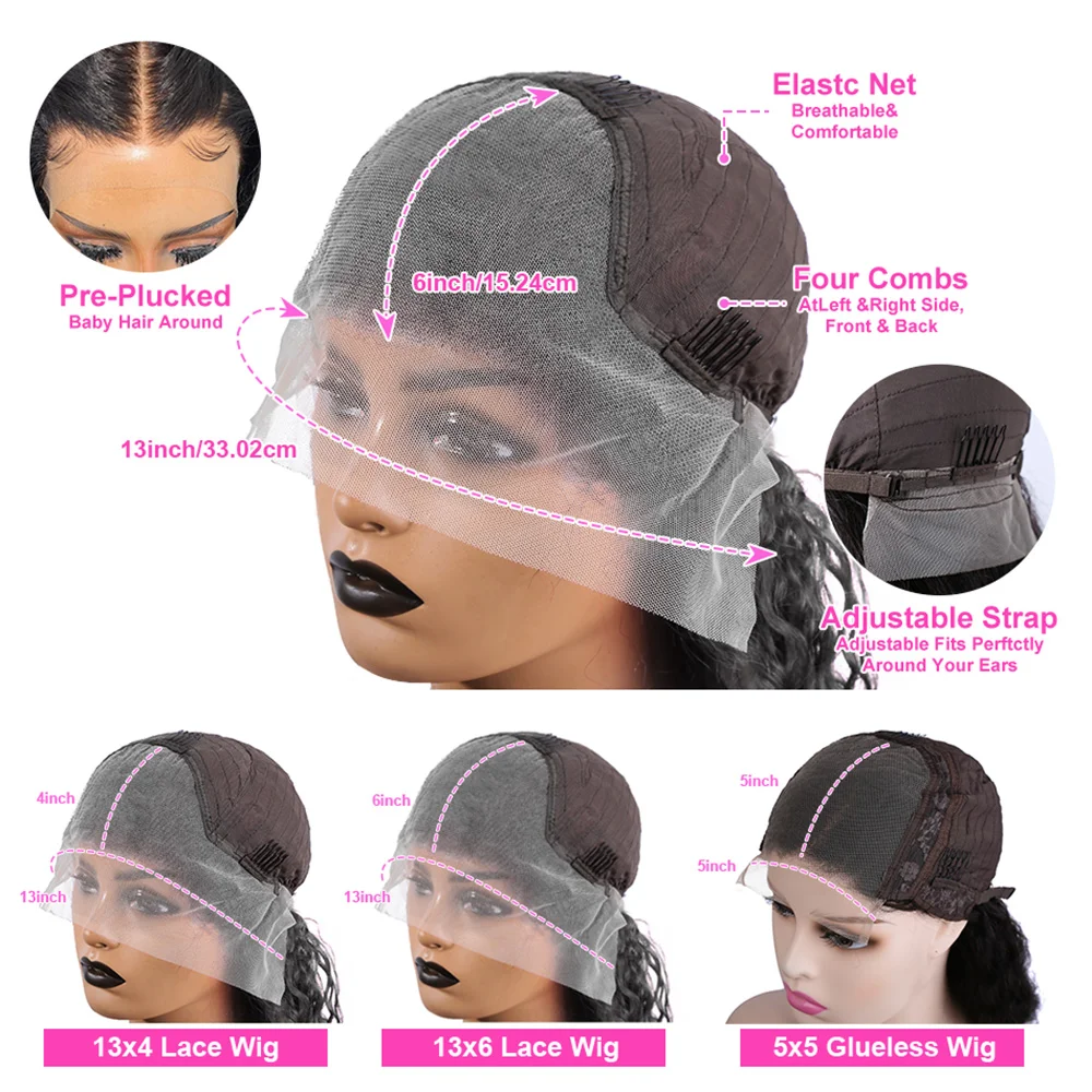Wear And Go 5x5 Straight Glueless Wig 100% Human Hair Wig 13x6 Lace Front Human Hair Wig Brazilian 13x4 Lace Front Closure Wigs For Black Women Preplucked image 8