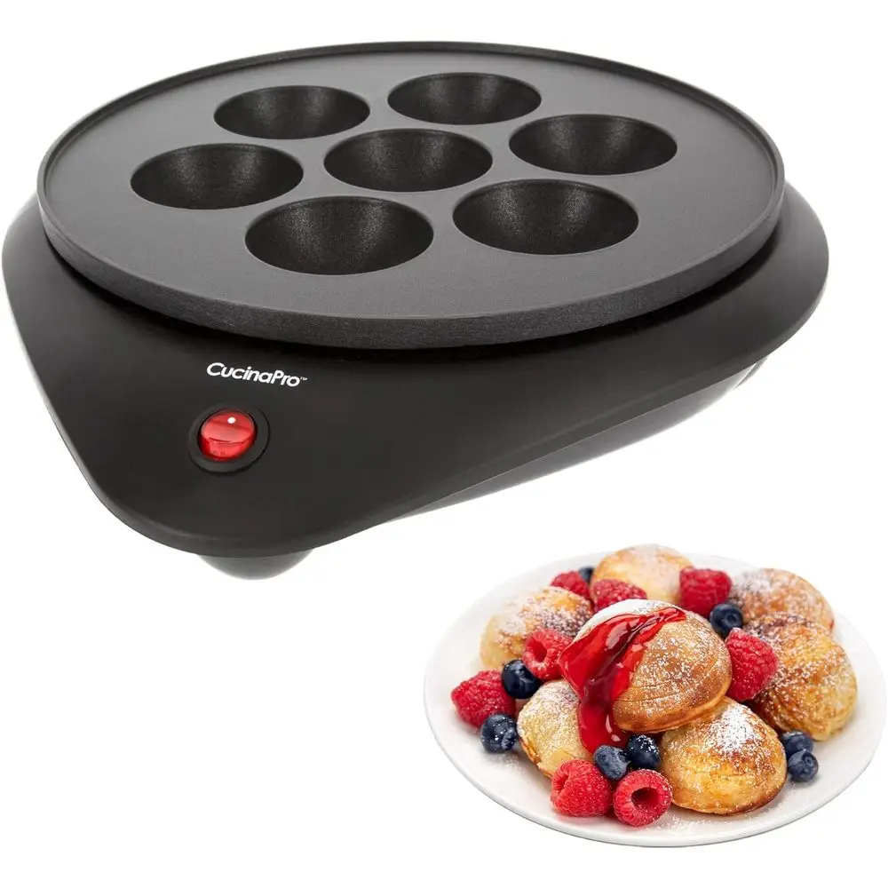 

Electric Non-stick Pancake Maker for Ebelskivers, Takoyaki, Donut Holes, and Mini Dessert Treats