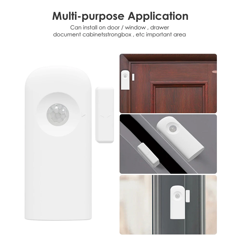 Tuya Smart WIFI Многофункциональный датчик PIR Датчик движения человека Дверной выключатель окна Детектор 2 в 1 Умный дом Безопасность Smart Life