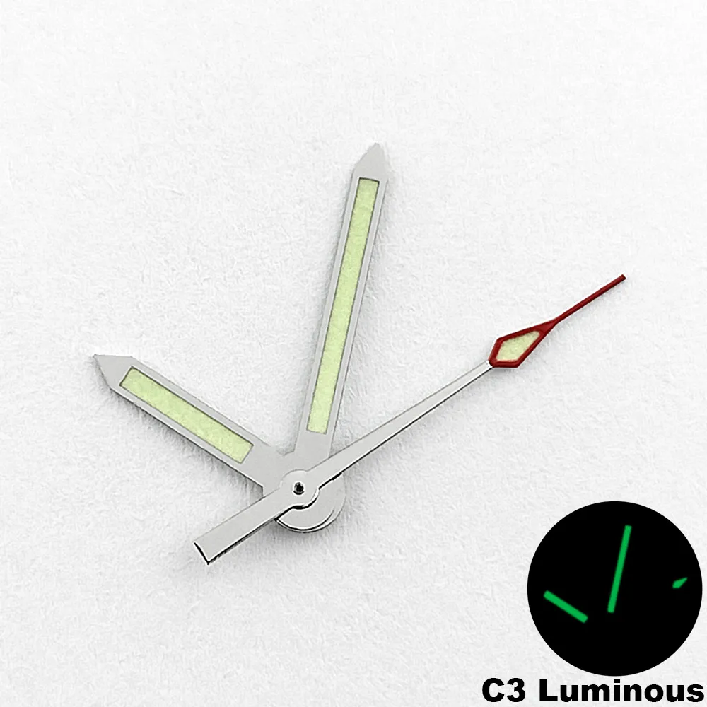 13.5mm Watch Hands Silver Gold black C3 Green Luminous Needle Watch Accessories for NH-35/NH36/4R/7S Watch parts accessories