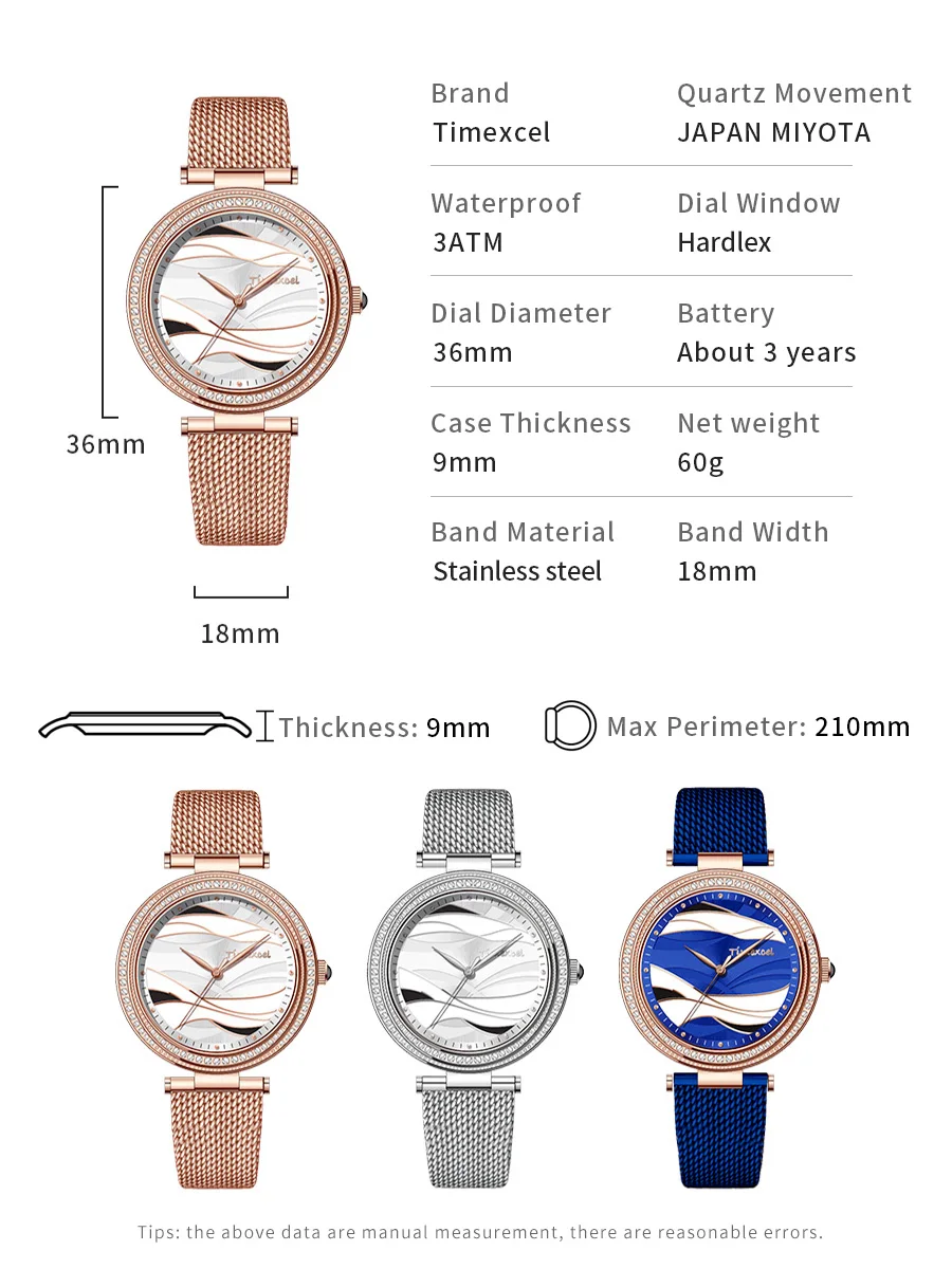 Top Luxury Unique Creative Women Quartz Watches Female Fashion Rose Gold Blue Watch Ladies Simple Wrist Watches