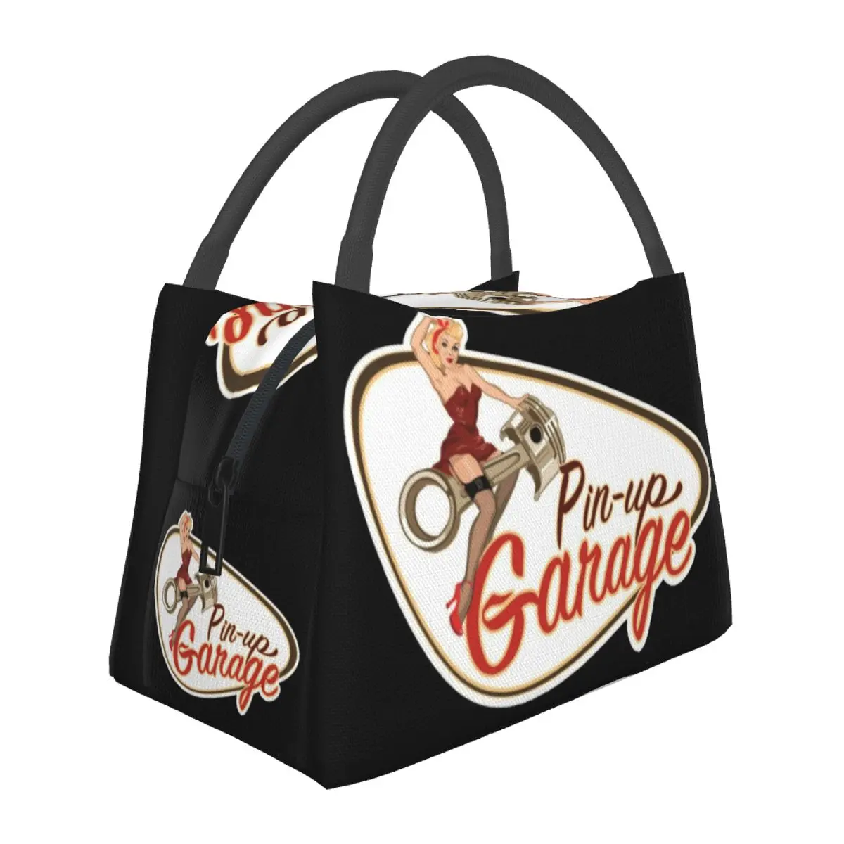 Pin Up Garage Retro Rockabilly Design Lunch Bags, Isolé, Boîte à bento, Portable, Fourre-tout, Sacs de pique-nique, Glacière pour femme, Enfant, Bureau