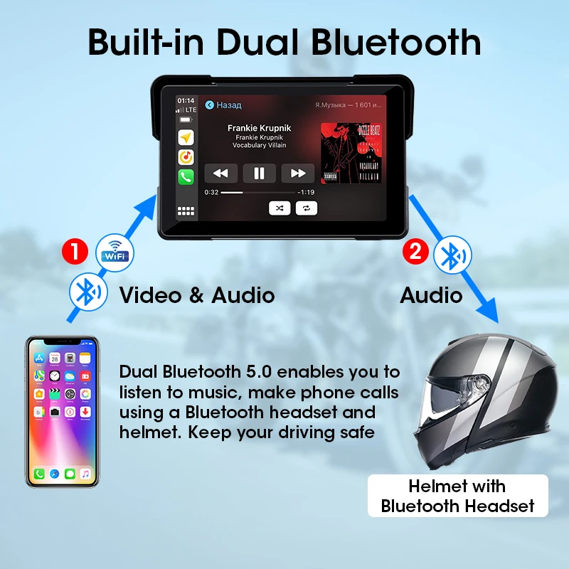 INNOVV N2 Motorcycle CarPlay Screen 썸네일 3