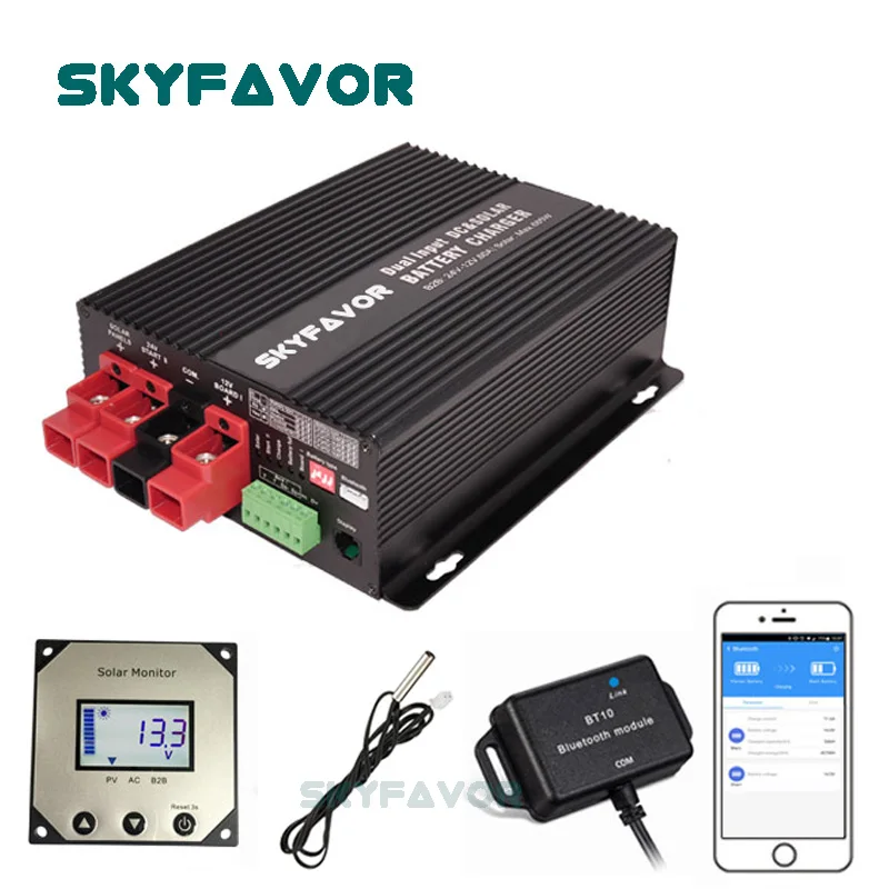 Trending products DC TO DC charger 12V TO 24V 25A smart fast mppt solar 30A auto battery to battery charger 12V RV charger