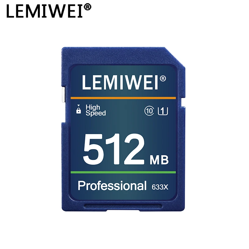 LEMIWEI-SD Cartão de memória para câmera, armazenamento de alta velocidade, classe 10, U1, 2 GB, 1GB, 512 GB, 256mb