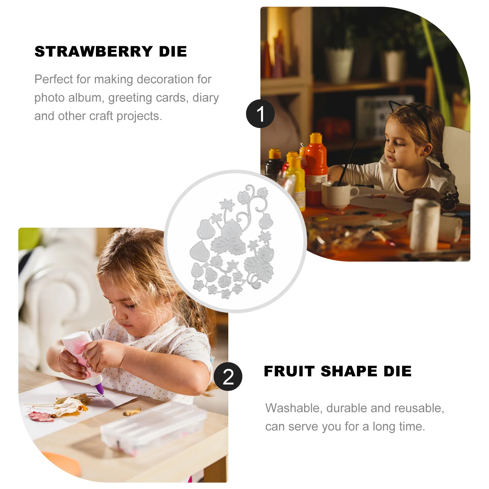

DIY Cutting Knife Mold Scrapbook Die Strawberry Template Slicing Paper Crafts Tool Carbon Steel Fruit Shape Die Reusable Long