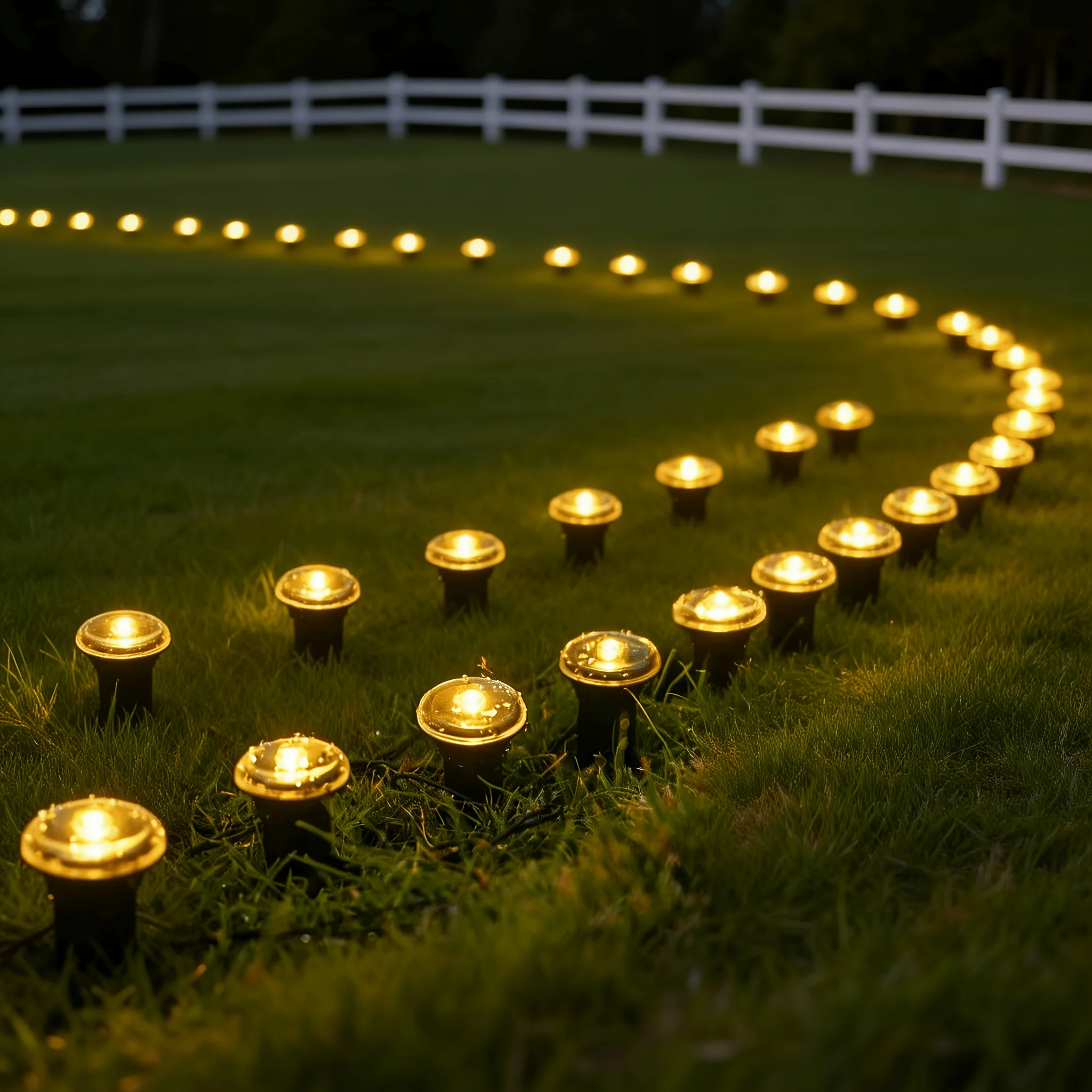 Secret Garden Glow Solar In-Ground Path Lights, Outdoor Waterproof Walkway Disk Lights for Yard Driveway Decoration
