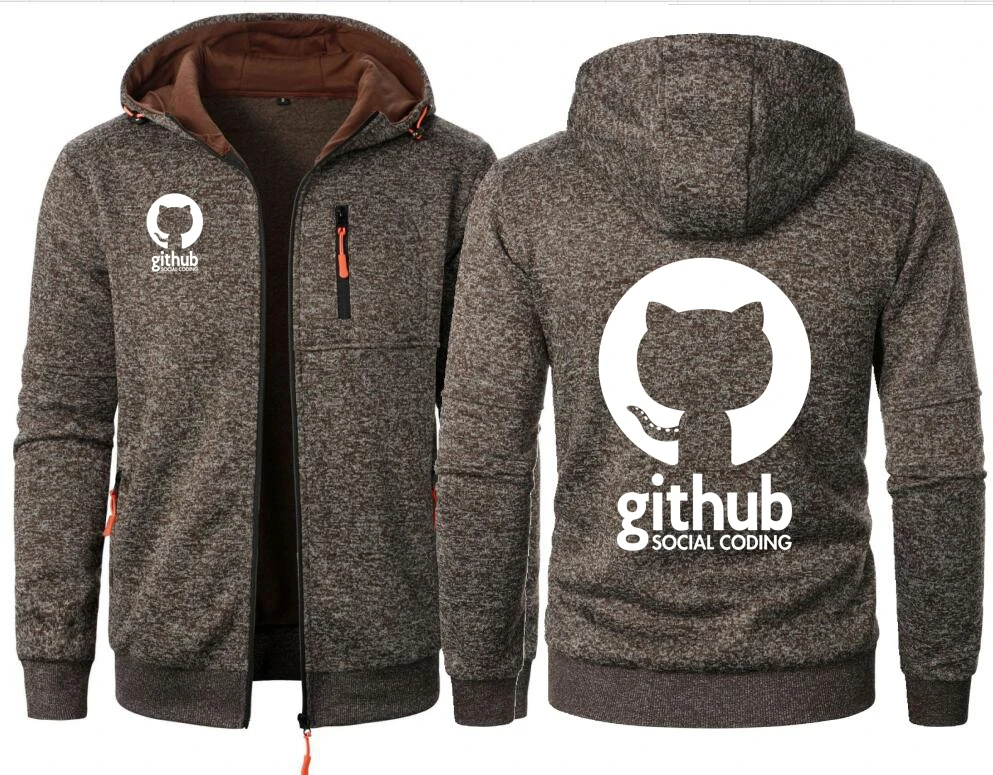 مبرمج Github الترميز الاجتماعي المد جاكار جاكيتات هوديس معاطف Git Hub الرجال البريدي سترة مقنعين البلوز الشارع الشهير 55GHH