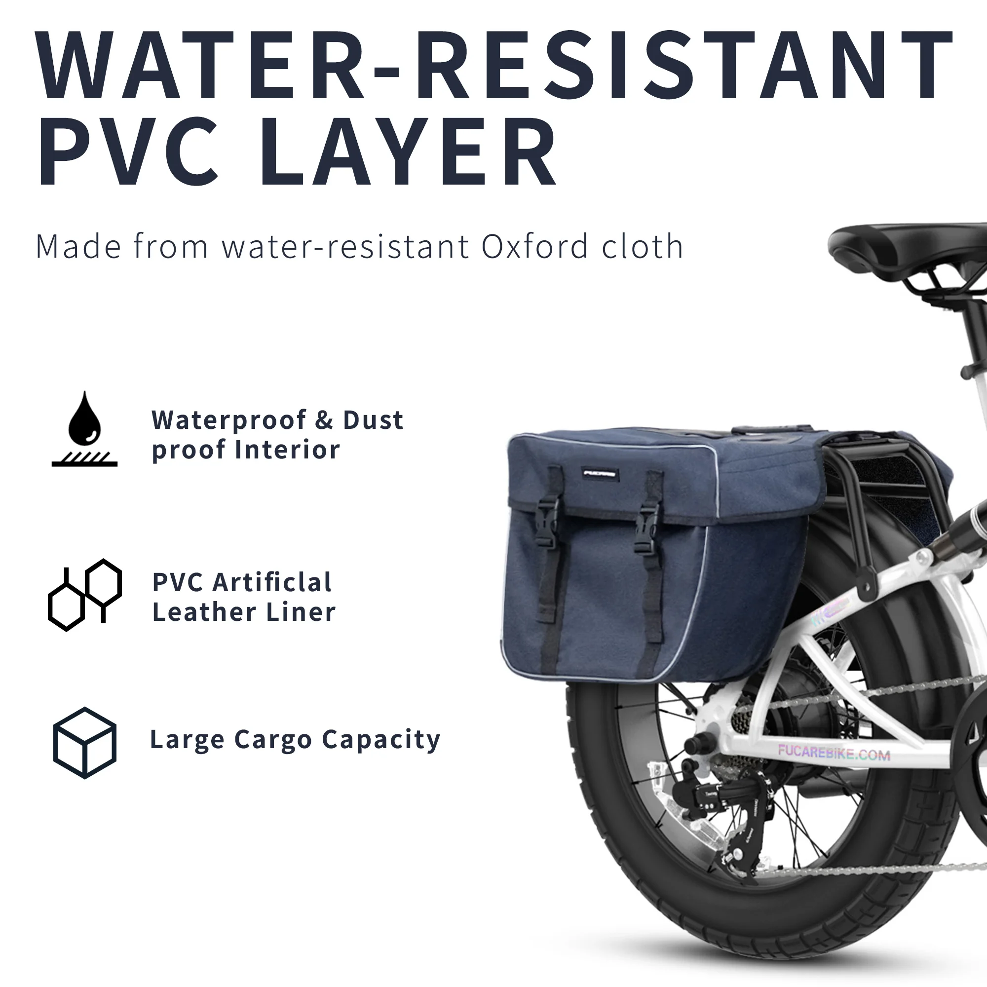 Fucare-Large Capacity Waterproof Bicycle Bag, Cycling Pannier, Bike Accessories