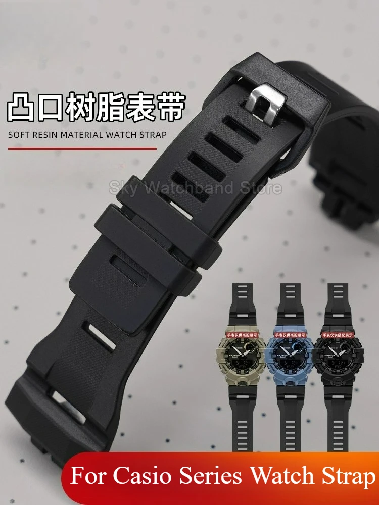 Specialized Breathable Porous Soft Rubber Watch Strap for Casio GBA-900-1A6 900SM/900RD Double Convex Interface Watch Bracelet