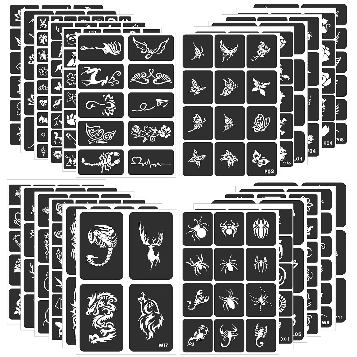 

20/10/5 Sheets Tattoo Stencil Random Pattern Tattoo sticker for Woman Girl Kids Drawing Template Tattoo Stencils Kit Randomly