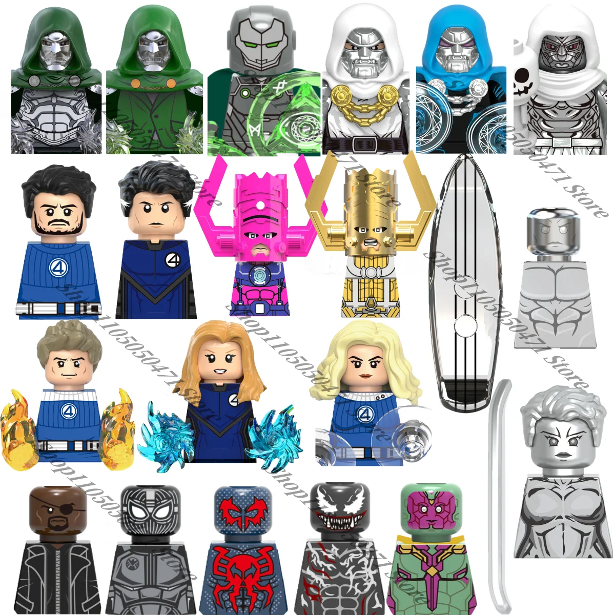 

Marvel The Fantastic Four brick toys Galactus Wasp Mini action assembly toy movie character building blocks